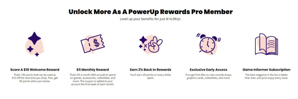 Membres Pro GameStop PowerUp Rewards