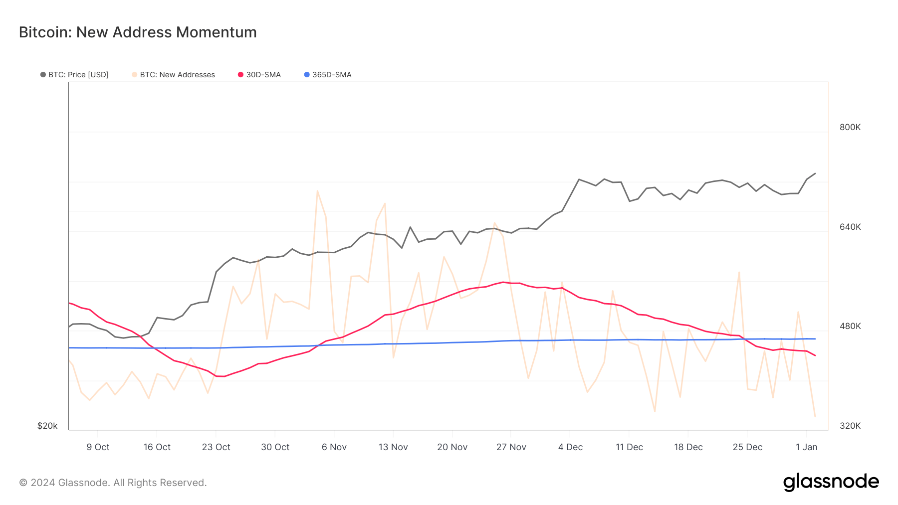 Bitcoin nouvelles adresses élan octobre janvier