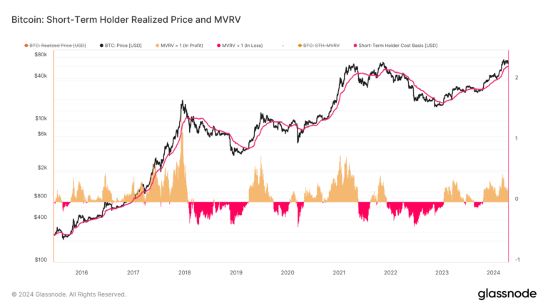 Le prix réalisé par le détenteur à court terme reste stable malgré la baisse du Bitcoin le week-end, la tendance haussière persiste